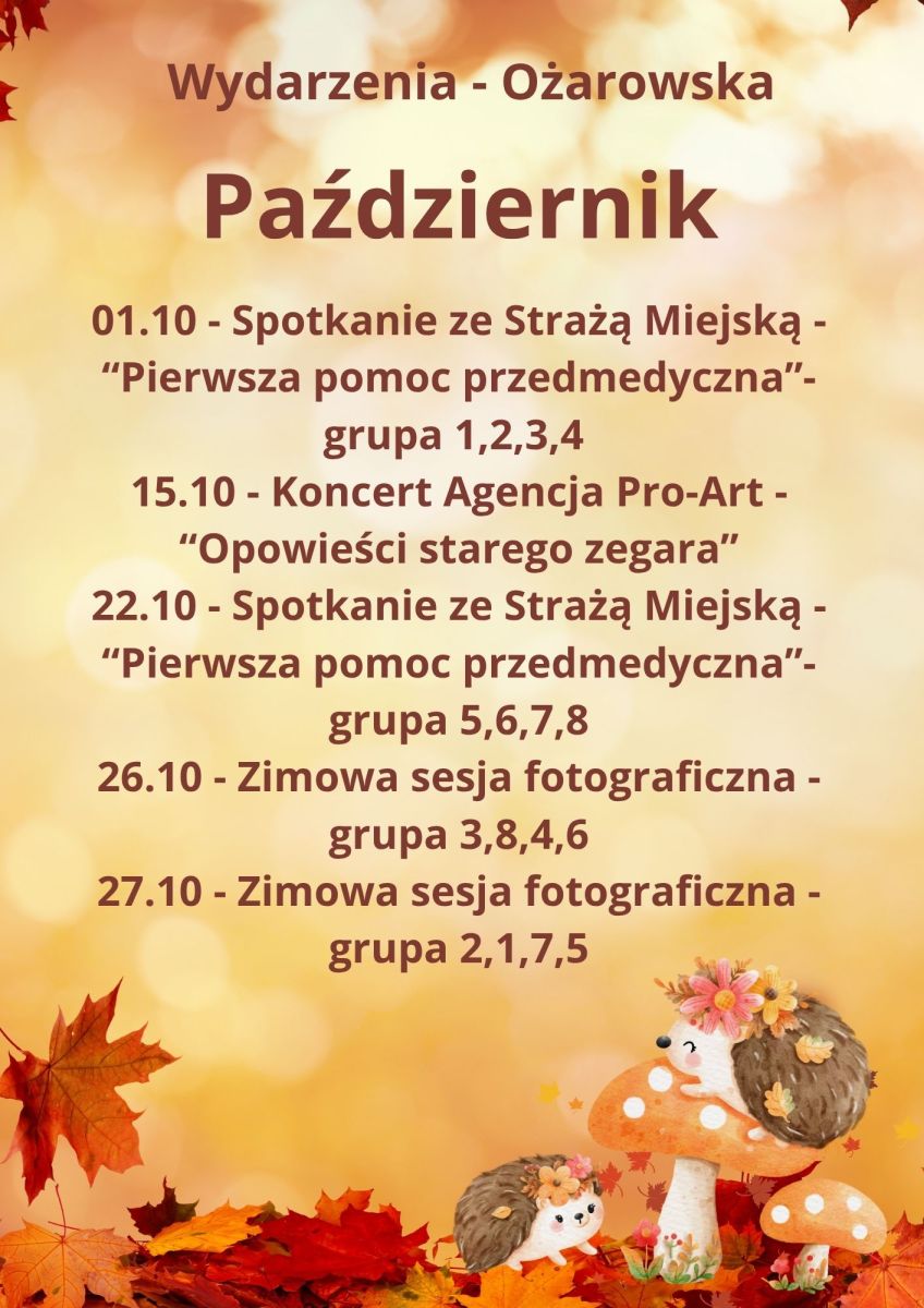 Październik - karta z kalndarza na stronę WWW - 1